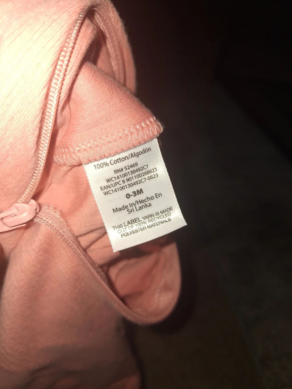wonder nation Ribbed Long-Sleeve Footed One-Piece in Dusty Pink